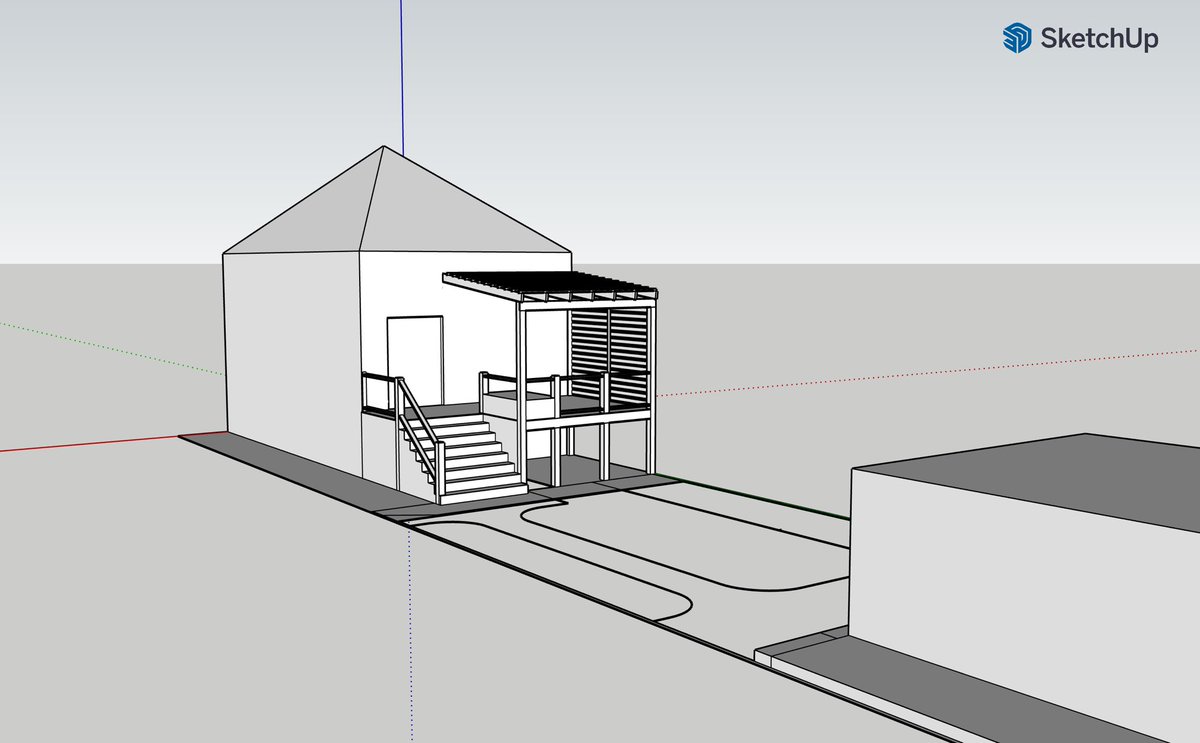 Saturday night SketchUp’ing.

A couple years ago we remodeled our kitchen and moved a door to the other side of the house. Now it’s time to build out an exterior entertaining space to match.

We’re designing an improved deck layout, a shaded pergola, and a privacy screen.

Using