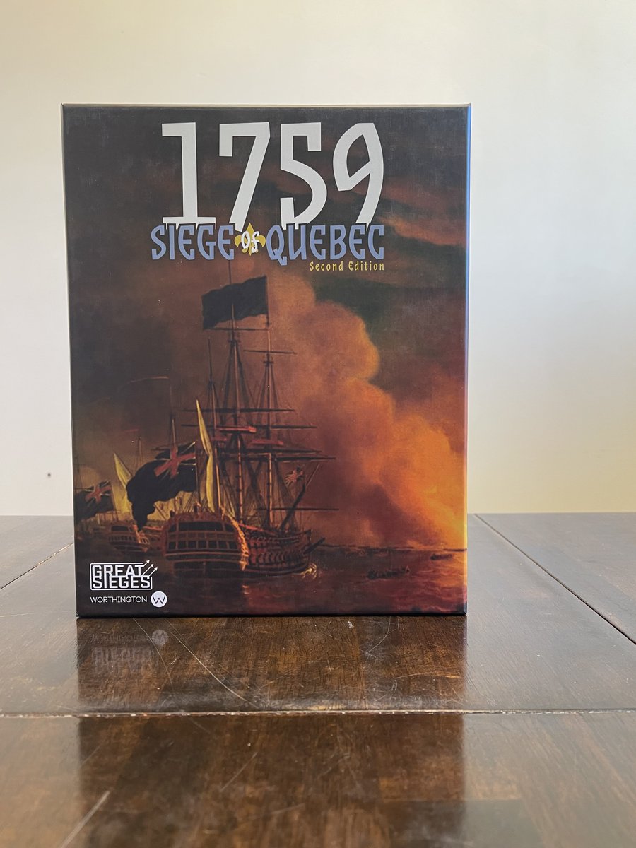 cardBoardmember's tweet image. 1759: Siege of Quebec: Designed by Mike &amp;amp; Grant Wylie, published by @worth2004 in 2018. A solitaire wargame—British storm Quebec or French hold fast with wooden blocks, cards, and a tense morale race. #wargaming #FrenchIndianWar #1759Siege