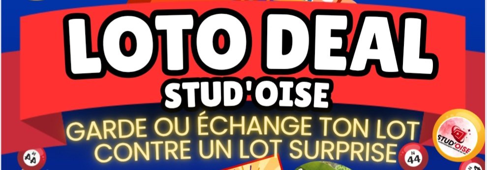 Studoise's tweet photo. LOTO DEAL Stud'OISE c'est pour bientôt preparez vous et réserver votre 27 Avril 2025. 
Plus de renseignements prochainement. 

#Loto #oise #jeux #goincourt  #studoise #deal #lotodeal #divertissement https://t.co/bERYjJHkVu