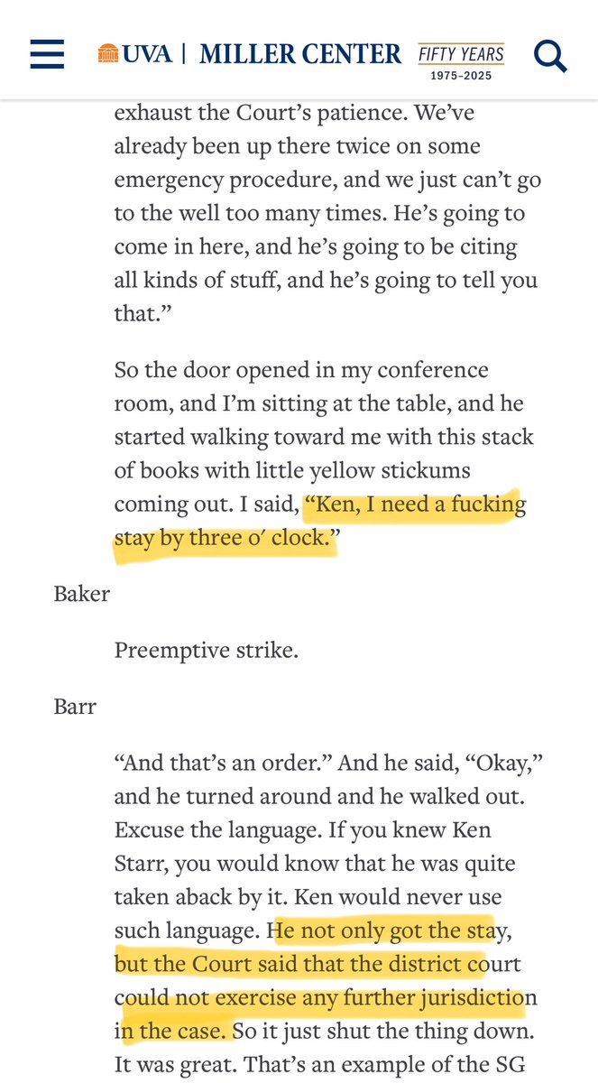 During the first Bush administration, they were dealing with an influx of Haitian boat people. Something like 90,000 of them (seems quaint now). Well, a judge in Brooklyn (I think) kept enjoining the Coast Guard as it picked up Haitians and sent them home. AG Barr went straight