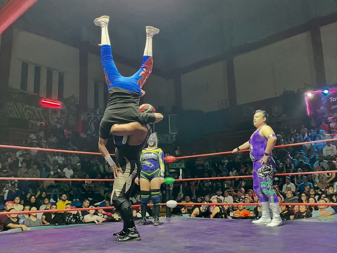 LaTijeraLucha's tweet image. La segunda lucha de la función rumbo a sábado de gloria es para la cuarteta técnica de #SuperYens, #Sinapsis, #PrincipeAslan y #Airam al venir de atrás y dar cuenta de #EscarlataNegro, #Miku, #GerryGalante y #AlanRockedbilly…
#latijeraluchalibre