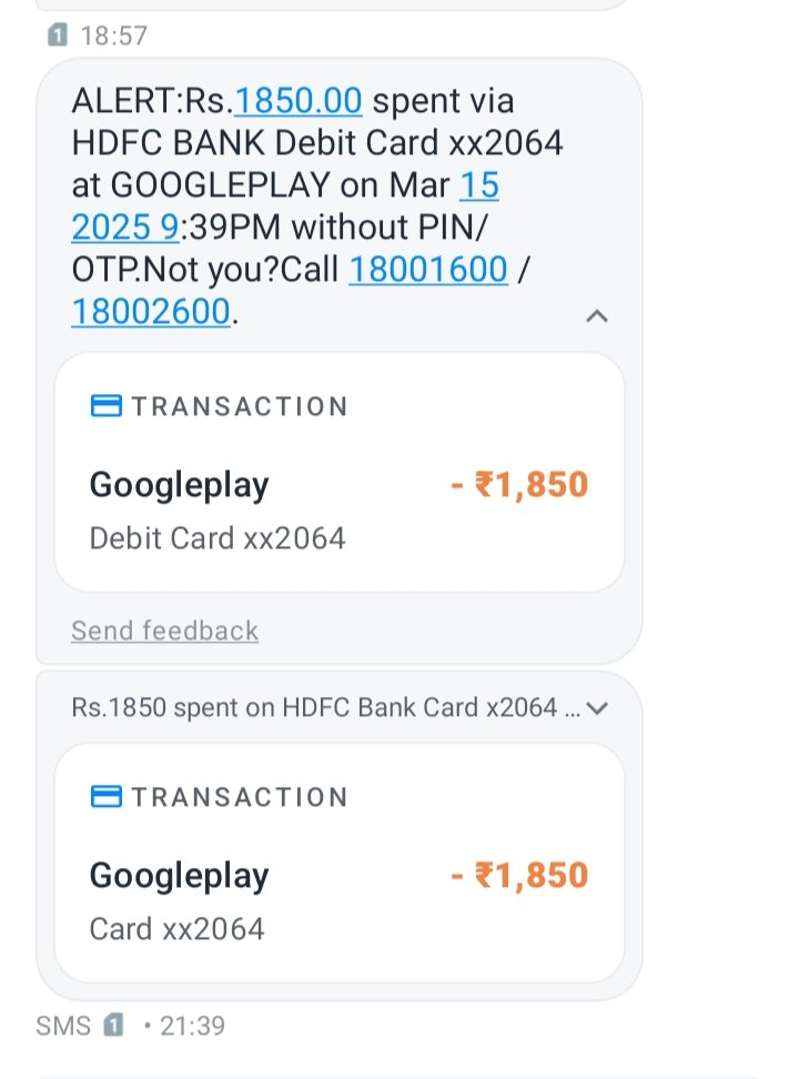 leastcount's tweet photo. @HDFCBank_Cares, @HDFC_Bank an unauthorized amount of ₹1850 was debited from my savings account [last 4 digits:5962 ] on [date 15.03.25].I did not authorize this transaction. Please investigate and process a refund ASAP.Expecting urgent assistance. #HDFCBank #CustomerSupport https://t.co/trxvi552yk