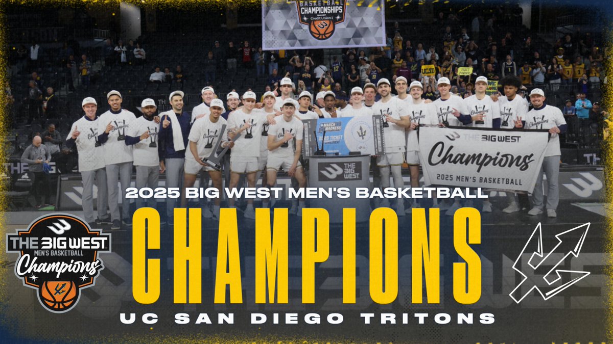 𝙃𝙄𝙎𝙏𝙊𝙍𝙔 𝙈𝘼𝘿𝙀 🏆🏀

<a href="/UCSDmbb/">UC San Diego Men’s Hoops</a> are your 2025 Big West Men's Basketball Champions!!

#𝗢𝗻𝗹𝘆𝗧𝗵𝗲𝗕𝗼𝗹𝗱 x #GoTritons x #NCAAMBB