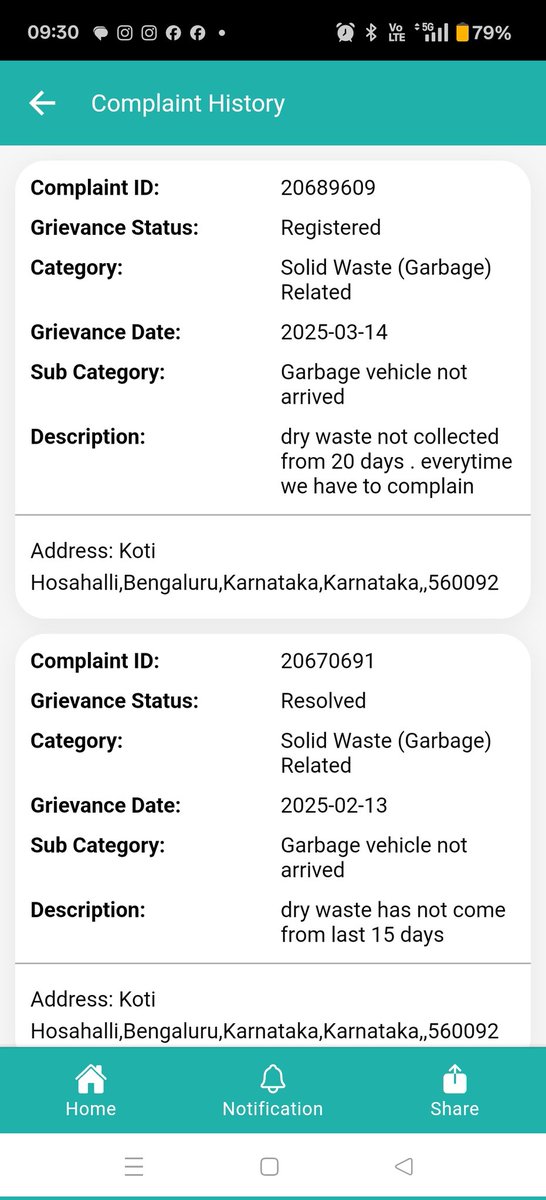 Please address this issue—our dry waste collection vehicle hasn't come for the past 30 days. Multiple complaints have gone unanswered. Requesting immediate action. #Bengaluru #WasteManagement"

#BBMP <a href="/BBMPSWMSplComm/">BBMP_SWM Cell</a> @BBMPofficial <a href="/swaccha_bbmp/">ನಮ್ಮ ಊರು ಸ್ವಚ್ಛ ಬೆಂಗಳೂರು</a> @DEOBBMP
