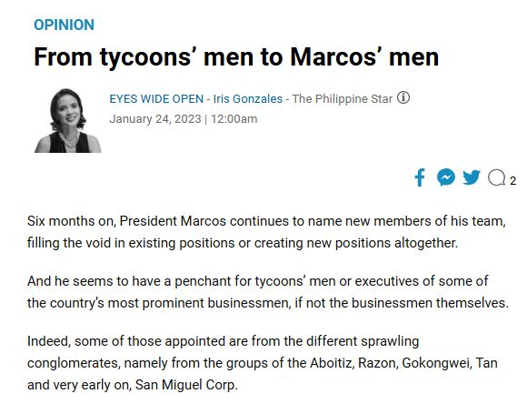 futilityfunc's tweet photo. Marcos, Jr. follows the footstep of Macapagal-Arroyo - it doesn't matter how unpopular your regime becomes, as long as you satisfy the established elite. Unfortunately for the Duterte family, it's the same elite they pissed off when they maneuvered Dennis Uy into their circle. 1/ https://t.co/wgOAIsfdSi