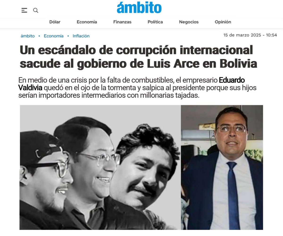 BoliviaLibreNow's tweet photo. #URGENTE Luego de las graves denuncias por el millonario negocio en la importación de combustibles a Bolivia, los hijos del presidente Luis Arce habrían #escapado del país clandestinamente sin sello de pasaporte y en avión privado. Su destino sería México y después Rusia. https://t.co/Cg8gJUAJvB