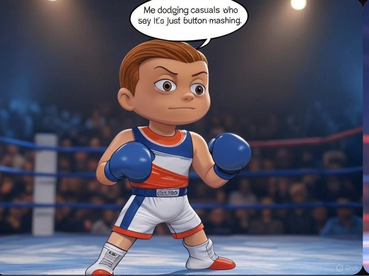 Punchouttoken's tweet photo. Little Mac out here proving Punch-Out!! is peak skill. Casuals stay mad, I’m dodging their takes like it’s round one. #PunchOutPro #GamingMeme #RetroGaming #EsportsReady #SkillIssue https://t.co/qL8WBLTfOu