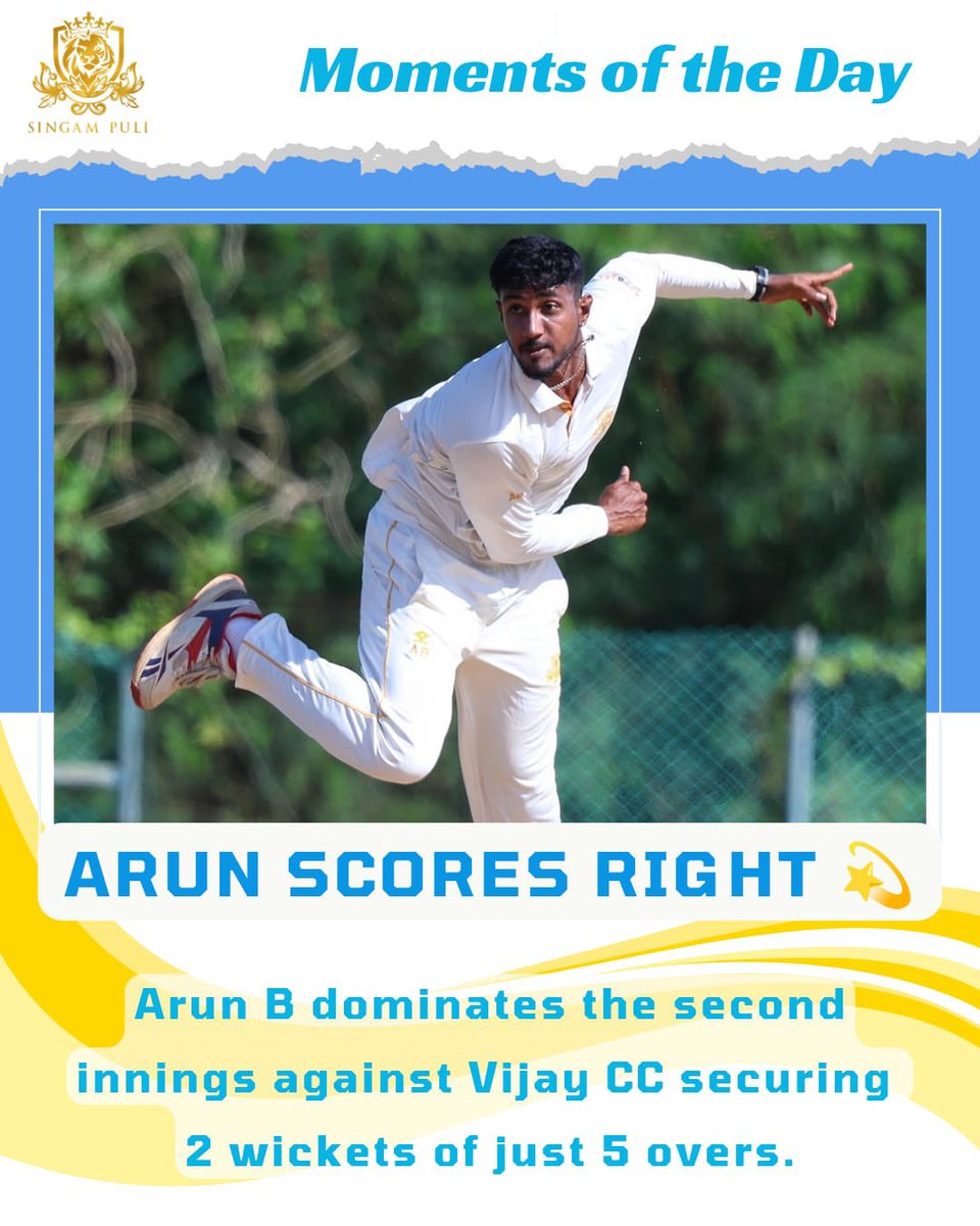 singampuli_off's tweet photo. Day 2 starts with a Bang 💥

#SingamPuli #Division1 #DivisiomCricket #TNCA https://t.co/5bDr8Jv3cD