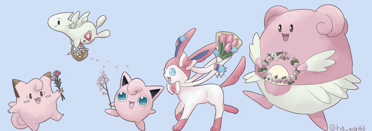 ＃春色ポケモン
お花を届けに🌸