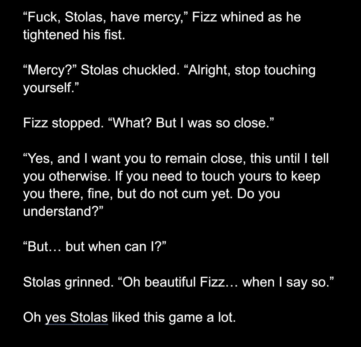 Day 53 of smutty hellaverse 💭:

Almost done with <a href="/StolpregWeek/">Stolpreg Week</a>!

It’s been a blast!!!