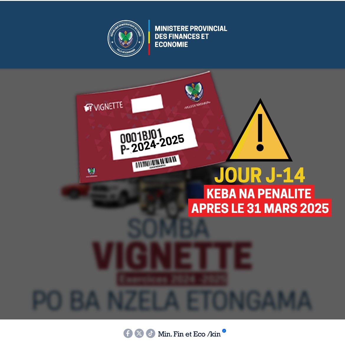 YvetteTemboDRC's tweet image. 🛑🛑🛑#Large_diffusion | #JOUR J-14 KEBA NA PÉNALITÉ APRÈS LE 31MARS 2025 |SOMBA #VIGNETTE @Dgrk_rdc @GouvernoratK