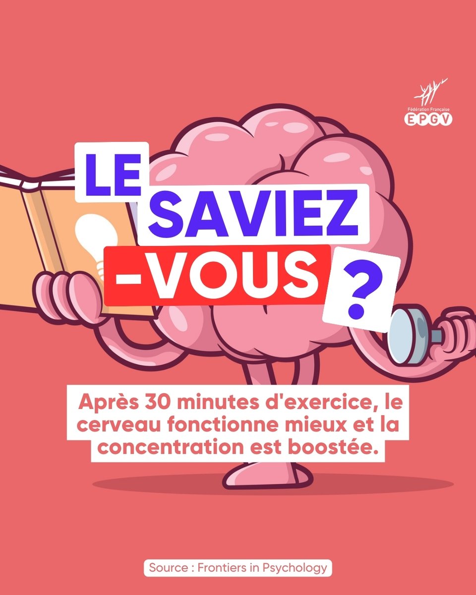 💡 Le Saviez-vous ?
Après 30 minutes d’exercice, votre cerveau fonctionne mieux et votre concentration est boostée ! 🧠⚡

Besoin d’idées claires et d’un mental affûté ? Bougez un peu ! 🏃‍♀️🚀