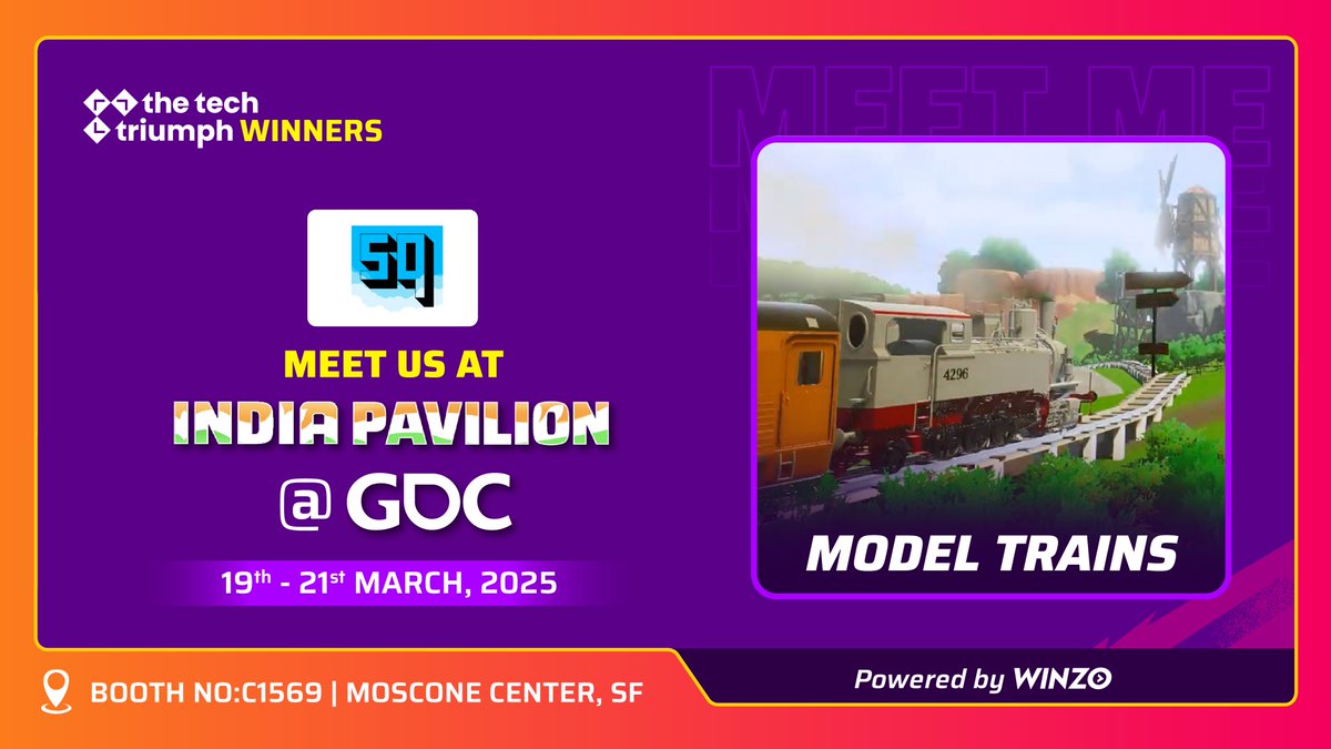 Second Quest (@secondquest_) on Twitter photo We're proud to represent India's vibrant gaming scene at the India Pavilion at <a href="/Official_GDC/">Game Developers Conference</a> after winning #BharatTechTriumph Season 3, organized by <a href="/winzoofficial/">WinZO</a> & #IEIC.
🚂 Come experience Model Trains, we'd love to see you!
<a href="/DPIITGoI/">DPIIT India</a> <a href="/MIB_India/">Ministry of Information and Broadcasting</a> We're proud to represent India's vibrant gaming scene at the India Pavilion at <a href="/Official_GDC/">Game Developers Conference</a> after winning #BharatTechTriumph Season 3, organized by <a href="/winzoofficial/">WinZO</a> & #IEIC.
🚂 Come experience Model Trains, we'd love to see you!
<a href="/DPIITGoI/">DPIIT India</a> <a href="/MIB_India/">Ministry of Information and Broadcasting</a>