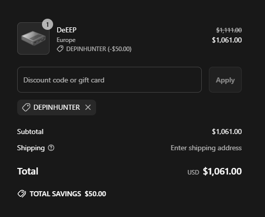 DePin_Hunter's tweet photo. GM #DePIN Hunters, two Depin Devices You should Have #DeEEP & #WingBits MGW310 That Can Mine #GEODNET Token.
Use My Code ( DEPINHUNTER ) On @Heliumdeploy To Get 50$ Discount. https://t.co/4a5BsHYn3l