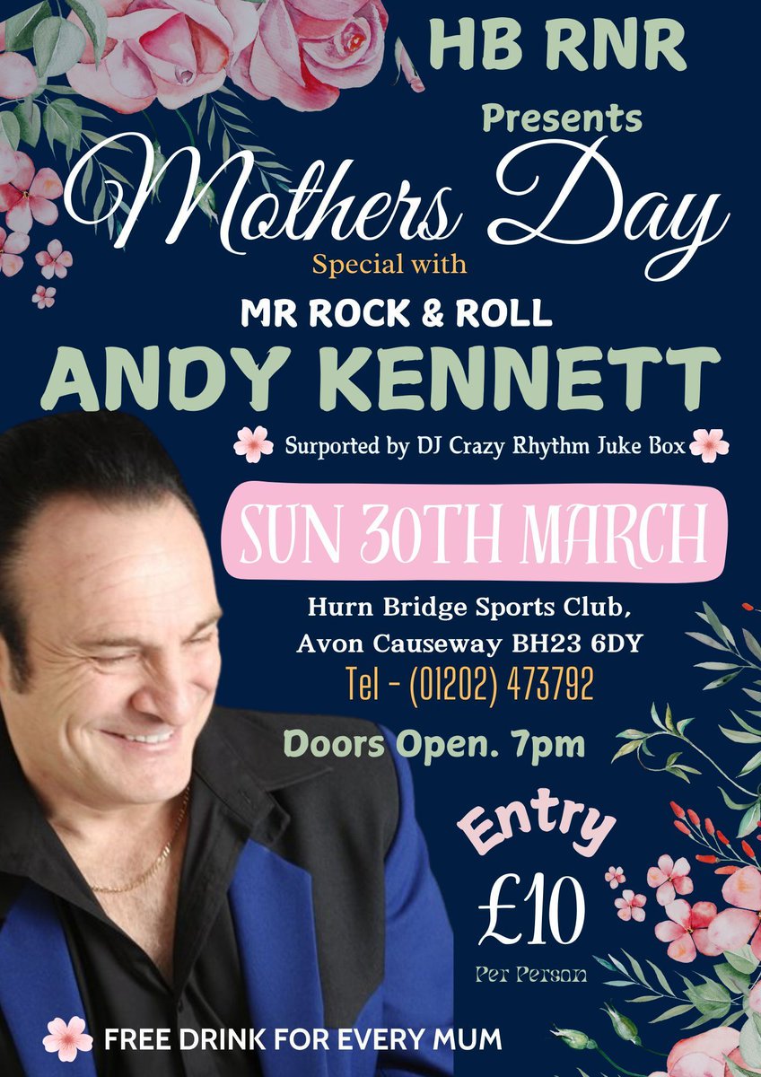 Ladies, the countdown begins! Join us for a Mother’s Day extravaganza featuring Mr. Rock &amp; Roll himself. &amp; if that’s not enough, our very own Crazy Rhythm Juke Box will keep you rockin all night! Sunday, March 30th - 7 PM. £10 entry includes a complimentary drink for every MUM