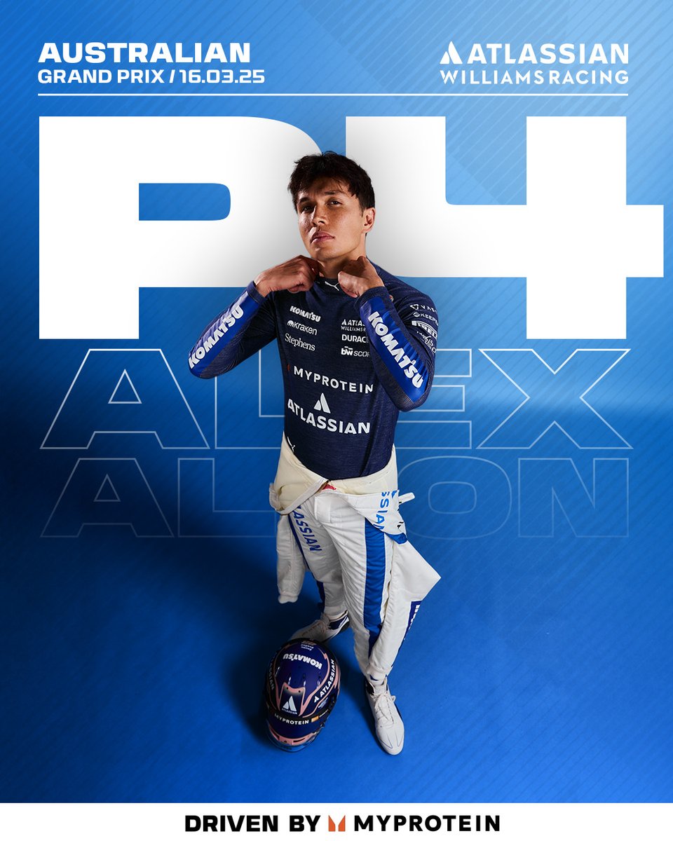 WilliamsF1's tweet image. GET IN THERE ALBONO 🫨

P4 secured at the 2025 season opener!

#DrivenByMyprotein