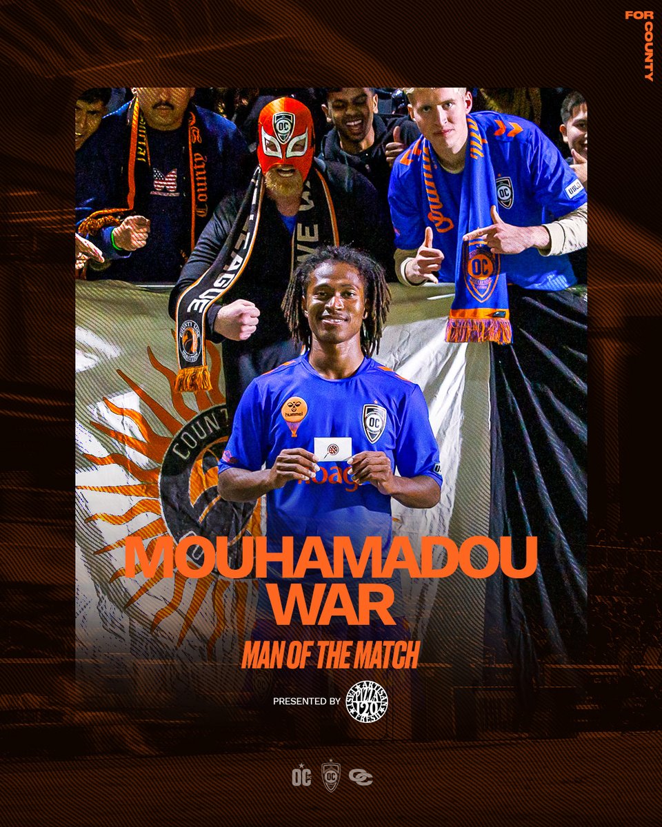 orangecountysc's tweet photo. ✨ Mouhamadou War ✨

Your man of the match presented by @pizza120 🍕

#ForCounty | #OCvLEX https://t.co/fXnsFasxAh