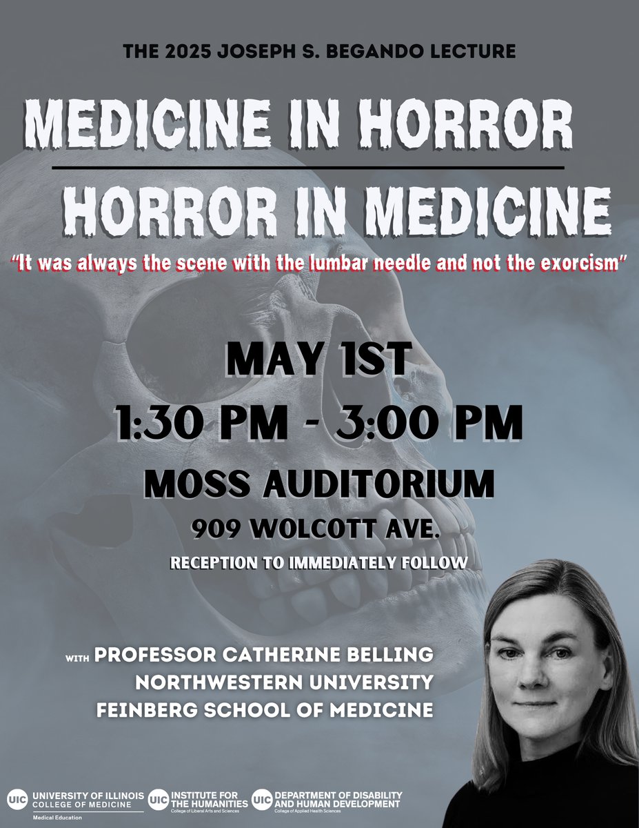 Join us May 1st, 2025, at 1:30pm in the Moss Auditorium for the 2025 Joseph S. Begando Lecture presented by Professor Catherine Belling of Northwestern University Feinberg School of Medicine!