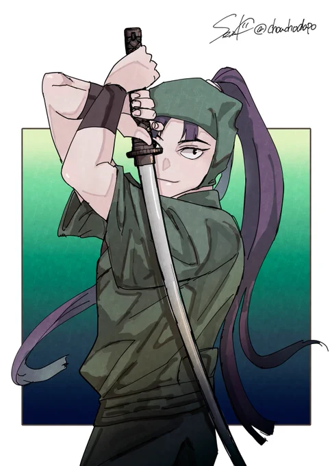 線画も塗りもミリペン縛り(少しエアブラシ使った)