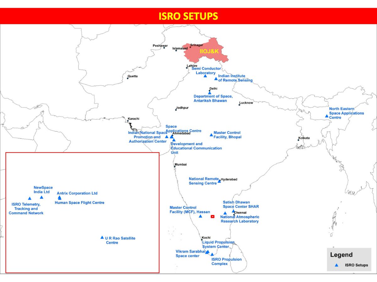 dadycool915's tweet photo. 🚨 #OSINT: #India’s #ISRO Network Mapped

Launch: SDSC-SHAR, VSSC
Control: MCF (Bhopal/Hassan), ISTRAC
R&amp;D: Space Apps Centre, Propulsion Complex
Key Sites: NRSC (Hyderabad), HSFC, ANTRIX

Satellite-verified. 📡

#SpaceIntel https://t.co/5vcSTs591v