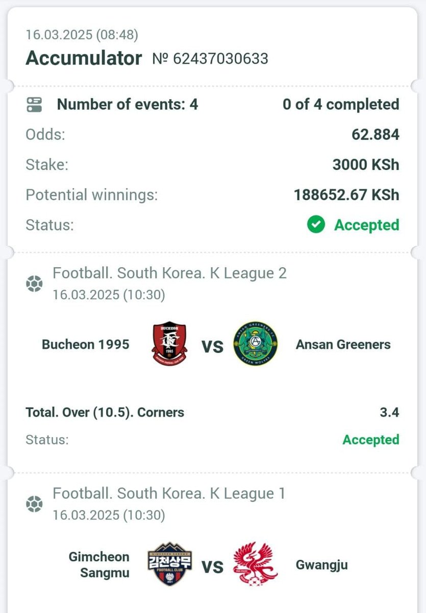 GhuyahUldah's tweet photo. Easy Corners 💯
62 odds. 
Booking code👉JC9U8

Register account 

https://t.co/CJRqQ104S2
Global link 🖇️🖇️ 

https://t.co/XL1q3pPZla

Use promocode 👉 Guyah
#AustraliaGP #Ferrari #Hamilton #AusGP #Vietnam #Hadjar #Piastry https://t.co/NIaocHks5z