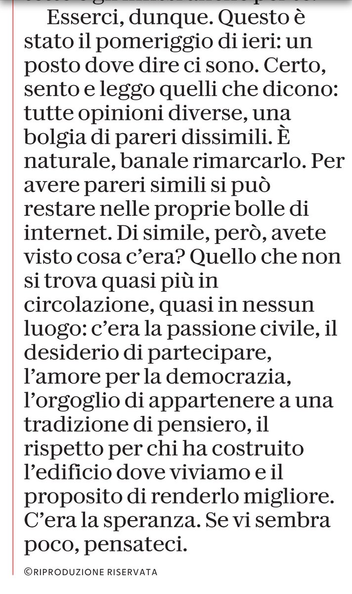 <a href="/concitadeg/">Concita De Gregorio</a> oggi su <a href="/repubblica/">Repubblica</a>. “C’era la speranza. Se vi sembra poco”