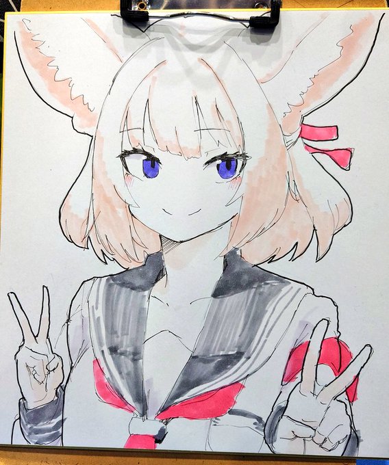 描けた、ニコちゃんの色紙が。 