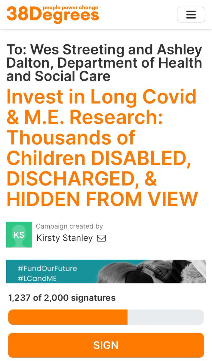 🚀 Launched on #LongCovidAwarenessDay for the community. 

💥1000 signatures on day one. 

Can you help us get more today? 

you.38degrees.org.uk/petitions/inve…

#LCandME 
#FundOurFuture 
#FundThePlan