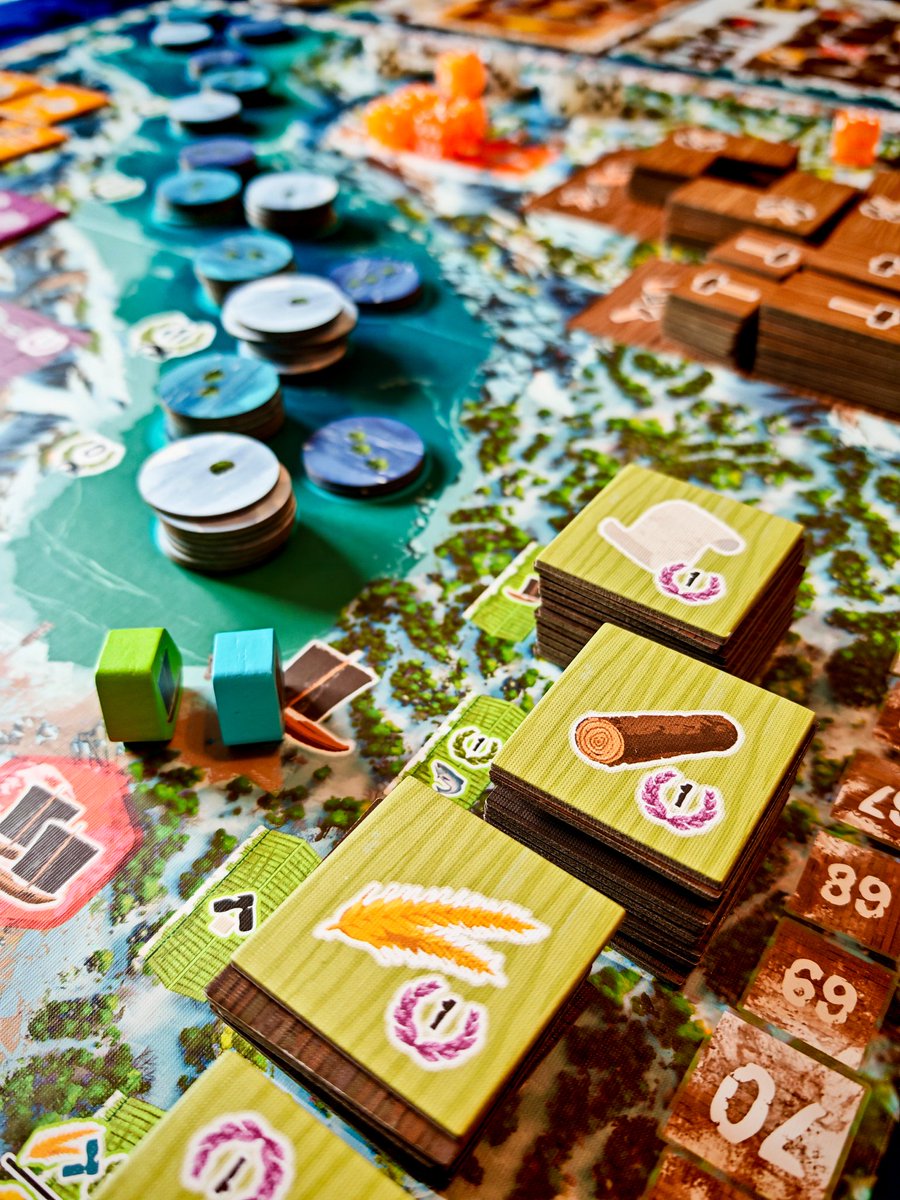 🦈 Solide ce Saltfjord, de l'expert léger, façon Endeavour EP, conçu par les auteurs de Magnificent (et Santa Maria auparavant).
✨ 15 dés à choisir au cours de la partie de 3 manches, pas plus, mais pas mal de neurones à mobiliser : une très belle découverte ! #jeux