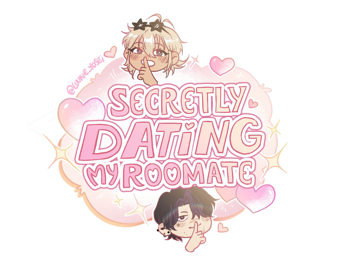 luune_yosei's tweet photo. The logo for my BL serie ^^ I should be able to post a teaser today and episode1 later this week !
Cute and full of comedy and glitters (and angst a bit I can escape to put some...)
#webtoon #bl #boyslove #webtooncanvas #webcomiclegends #secretlydatingmyroommate #sdmr #manhwabl https://t.co/MRz2FCIkd1