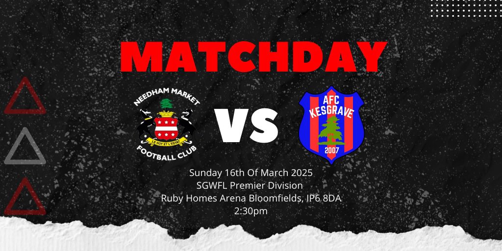 NMFCWomen's tweet image. GET DOWN TO NEEDHAM AND SUPPORT THE DEVS 👊🔴

🆚   AFC Kesgrave

🏟   Ruby Homes Arena Bloomfields, IP6 8DA

⏱   2:30pm

🏆   SGWFL Premier Division 

#NMFCWomen