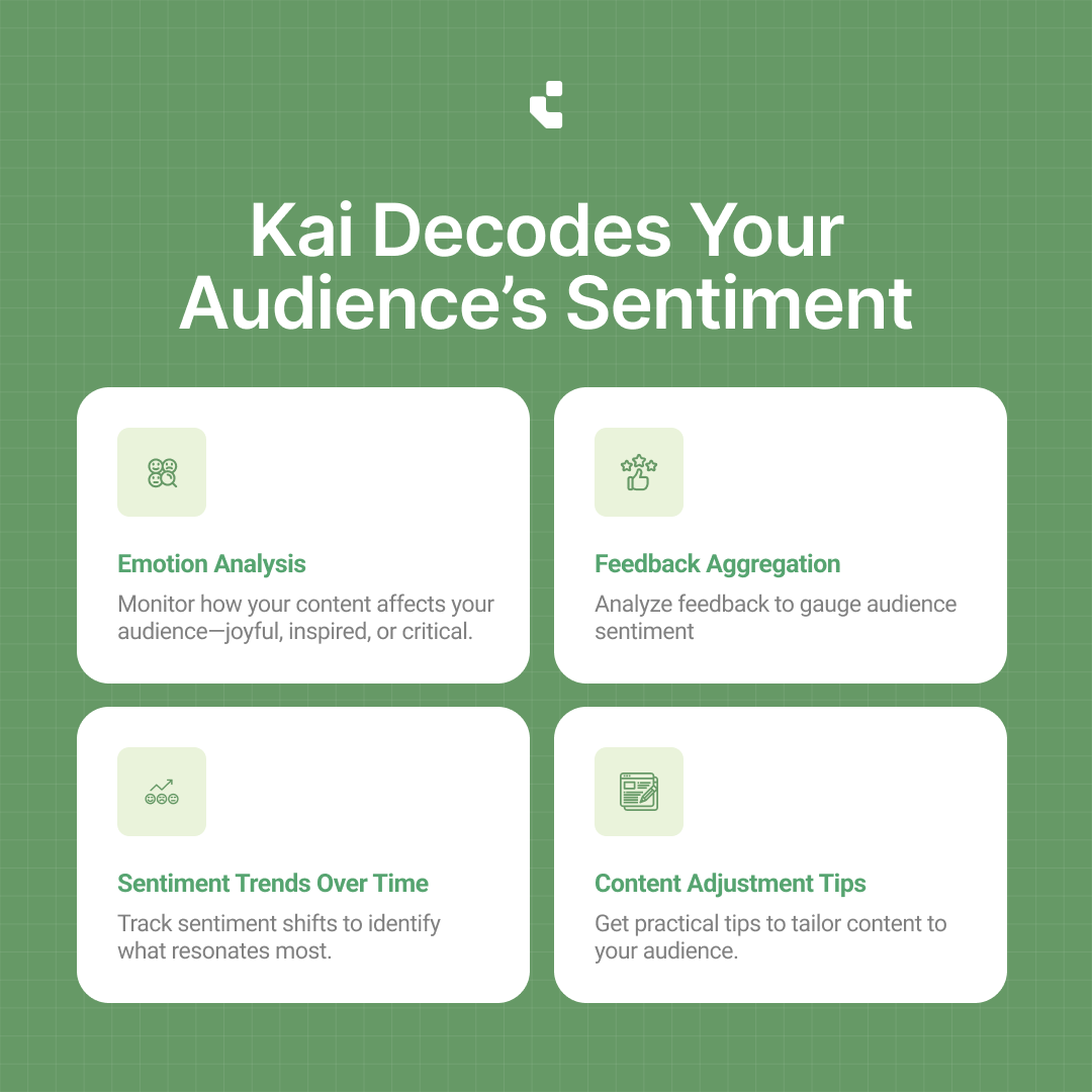 Creax_OS's tweet photo. 🚀 Wondering what your audience really feels? KAI’s emotion analysis tracks joy, inspiration, and more! Check the carousel for next-level insights! 

Visit https://t.co/nSRPlIrCn0 to sign up for beta

#SentimentAnalysis #KaiTool #ContentGameStrong https://t.co/JfnrRdGRmn