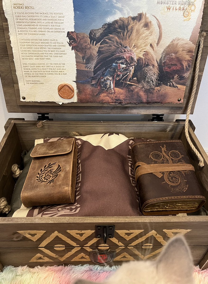 kosekibijou's tweet photo. Thank you @monsterhunter and @CapcomUSA_ for the supply delivery! ✨

This is the coolest thing ever!!!
I will be geared up and ready for the next hunt! o7 #MHWilds https://t.co/dw6PqlLkRT