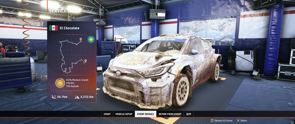 tochi1012's tweet image. #EASportsWRC
#Sugoirally
Rd.10 メキシコ、完走しました。SS3でパンクして、無理して走ってダメージ増やして満身創痍。なんとかフィニッシュまでたどり着きましたが、まぁ疲れました・・・。