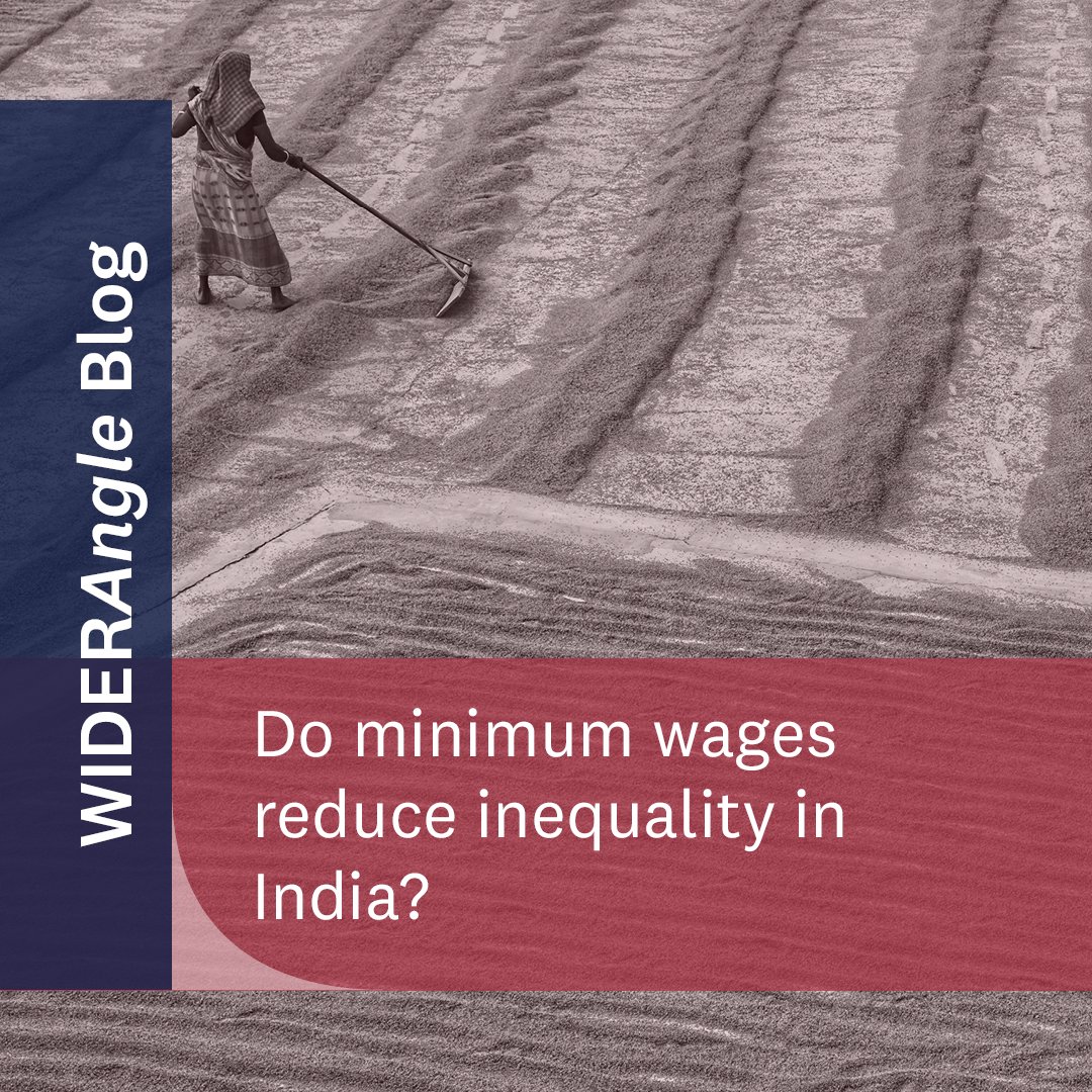 UNU-WIDER (@unuwider) on Twitter photo Can minimum wages help reduce inequality in India? This <a href="/Ideas4India/">Ideas for India</a> blog by <a href="/saloni_econ/">Saloni Khurana</a>, <a href="/kanmahajan/">kanika mahajan</a>, and <a href="/kunalsen5/">kunal sen</a> finds that rising minimum wages accounted for 26% of the decline in wage inequality—without harming employment.
Read the blog here: go.unu.edu/8UxtT Can minimum wages help reduce inequality in India? This <a href="/Ideas4India/">Ideas for India</a> blog by <a href="/saloni_econ/">Saloni Khurana</a>, <a href="/kanmahajan/">kanika mahajan</a>, and <a href="/kunalsen5/">kunal sen</a> finds that rising minimum wages accounted for 26% of the decline in wage inequality—without harming employment.
Read the blog here: go.unu.edu/8UxtT