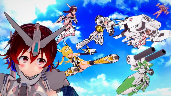 装甲機動少女化した睦月達 他の物はPixivにありますシーンデータお借りしてます #pixiv #艦これ #睦月型#コイカツサンシャイン #koikatsu 