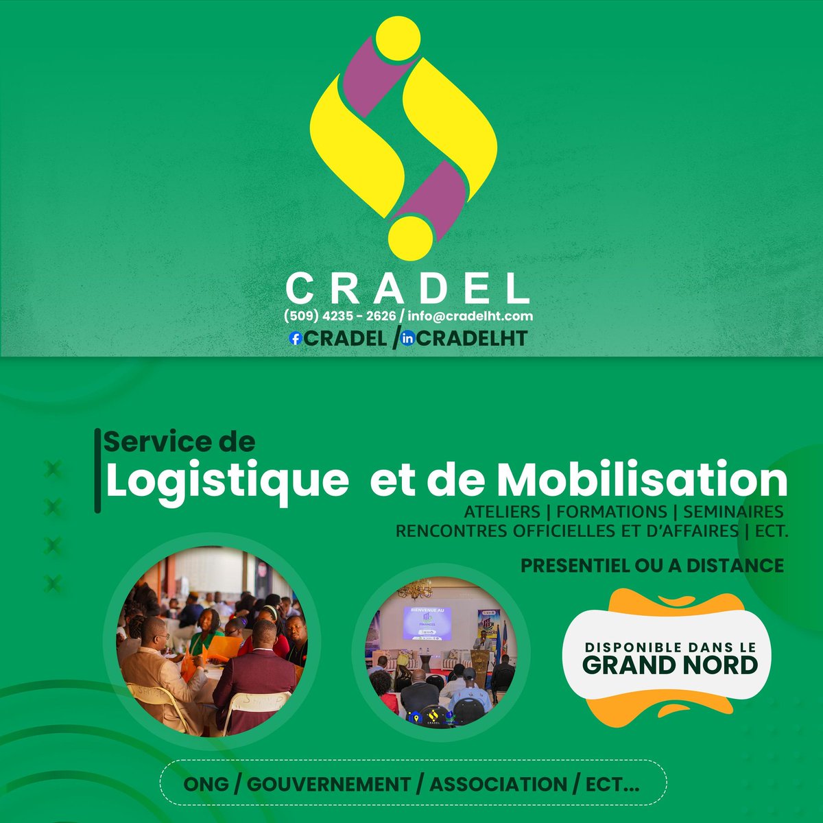CradelHT's tweet photo. Vous organisez un atelier, une formation, un séminaire ou une rencontre officielle et souhaitez assurer une organisation sans faille? CRADEL vous accompagne avec un service professionnel, efficace et flexible, en présentiel ou à distance. Disponible dans le Grand Nord. https://t.co/oLg6gABka5