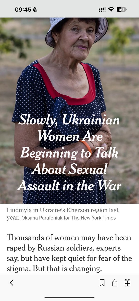 SergiyKyslytsya's tweet photo. Thousands of women may have been raped by Russian soldiers, experts say, but have kept quiet for fear of the stigma. But that is changing by @carlottagall @nytimes & Oleksandr Chubko

A 77-year-old former high school teacher, turned out in a neat dress and hat, has been creating a quiet revolution in the villages of Kherson region in southern Ukraine. Standing before a group of 10 women in a tent in the center of a village in Ukraine’s south last summer, she recounted her ordeal three years ago under Russian occupation.
“What I went through,” said the woman, named Liudmyla, her voice wavering. “I was beaten, I was raped, but I am still living thanks to these people.”

https://t.co/imz94WWK1F