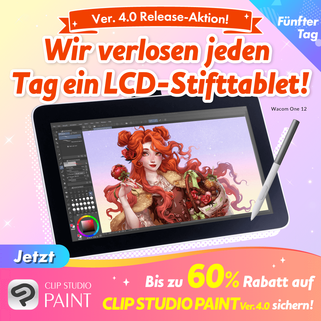 LCD-Tablet Verlosung
/
Jeden Tag ein LCD-Tablet gewinnen!
\

Folge &amp; reposte diesen Beitrag.
X, Instagram, TikTok, Facebook - Nimm mit vier sozialen Medien teil und erhöhe deine Gewinnchancen!
Bis 18.03, 9:00 (MEZ)
clipstudio.net/promotion/give…