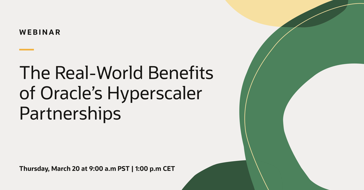 Join Oracle experts live on March 20 to discover how Oracle’s #multicloud solutions optimize database deployments with real-world use cases, best practices, and expert insights. social.ora.cl/60130n22U