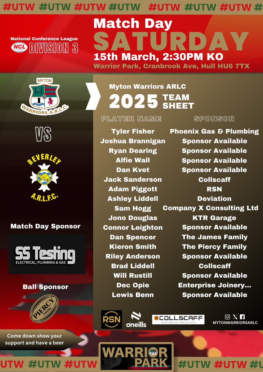 Myton Warriors ARLC tweet media