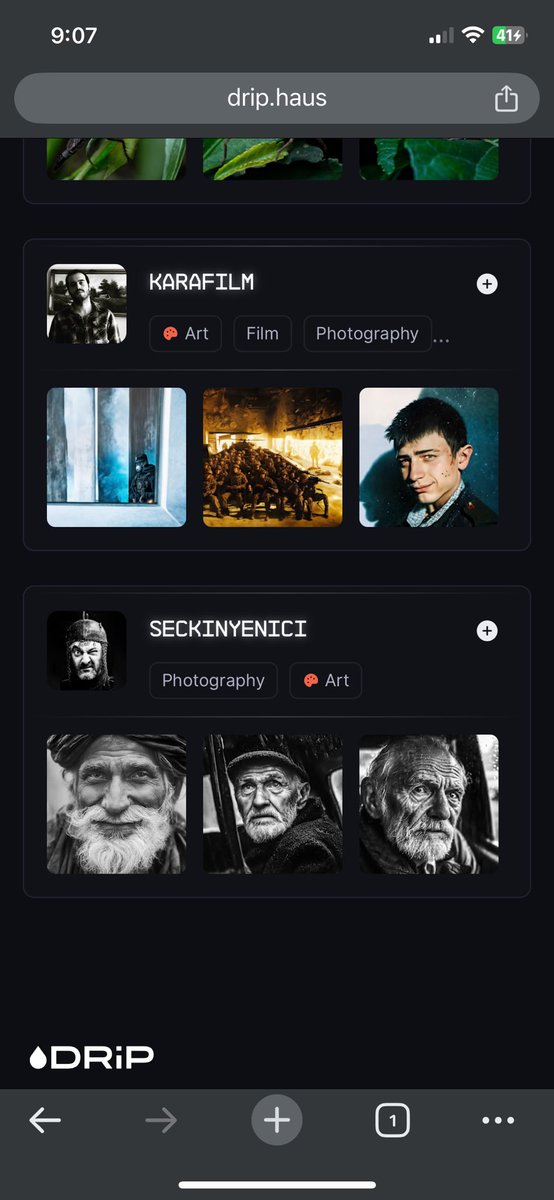 My top 8 creators on <a href="/drip_haus/">DRiP 💧</a> 

1. <a href="/kc3_0/">kelechi</a> 
2 <a href="/mersinaNFT/">Mersina</a> 
3 <a href="/thejomshoots/">jommy</a> 
4 <a href="/_zoteye/">ZOTEYE</a> 
5 <a href="/joshuadenouden/">JOSH</a> 
6 <a href="/lieurlahler/">iyey | 🔺💧</a> 
7 <a href="/karafilm_mehmet/">karafilm.sol</a> 
8 <a href="/Seckinyenici/">Seckinyenici 📸</a> 

Discover and follow their channels 🫶