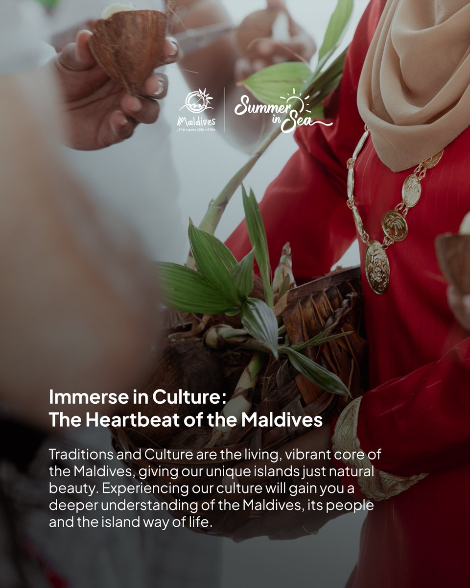 visitmaldives's tweet photo. Don't just visit, experience! This Summer, discover the richness of Maldivian traditions. Let each cultural encounter enhance your spirits with the soul of the islands. ✮⋆˙🌴

#MaldivesCulture #SummerInSea  #VisitMaldives #SunnySideOfLife https://t.co/tFzMrcSlIL
