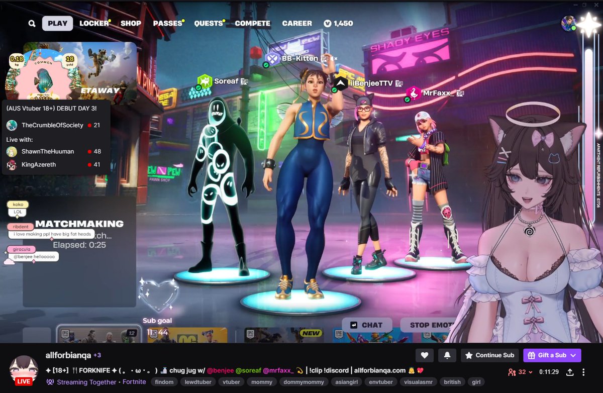 Just started a fortnite collab stream 😏
