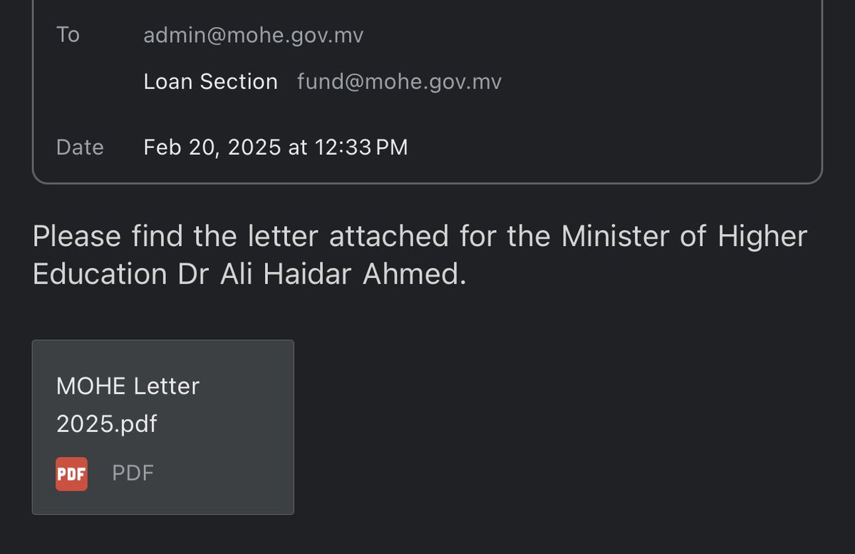 ބާސެލޯނާގައި ތިބި 24 ދިވެހި ދަރިވަރުން (އަޅުގަނޑާ ގުޅުނު ދަރިވަރުން) 20 ފެބްރުއަރީ 2025 ގައި މިނިސްޓްރީ އޮފް ހަޔަރ އެޑިޔުކޭޝަނަށް ސިޓީއެއް ސޮއިކޮށް ފޮނުވާފައިވާނެ. މި ސިޓީގައި ސަރުކާރުން ދޭ ލޯނުގެ އަދަދު މަދުކަމާއި، ދަރިވަރުންނަށް ދިރިއުޅުމަށް ދަތިވެފައިވާ ކަން