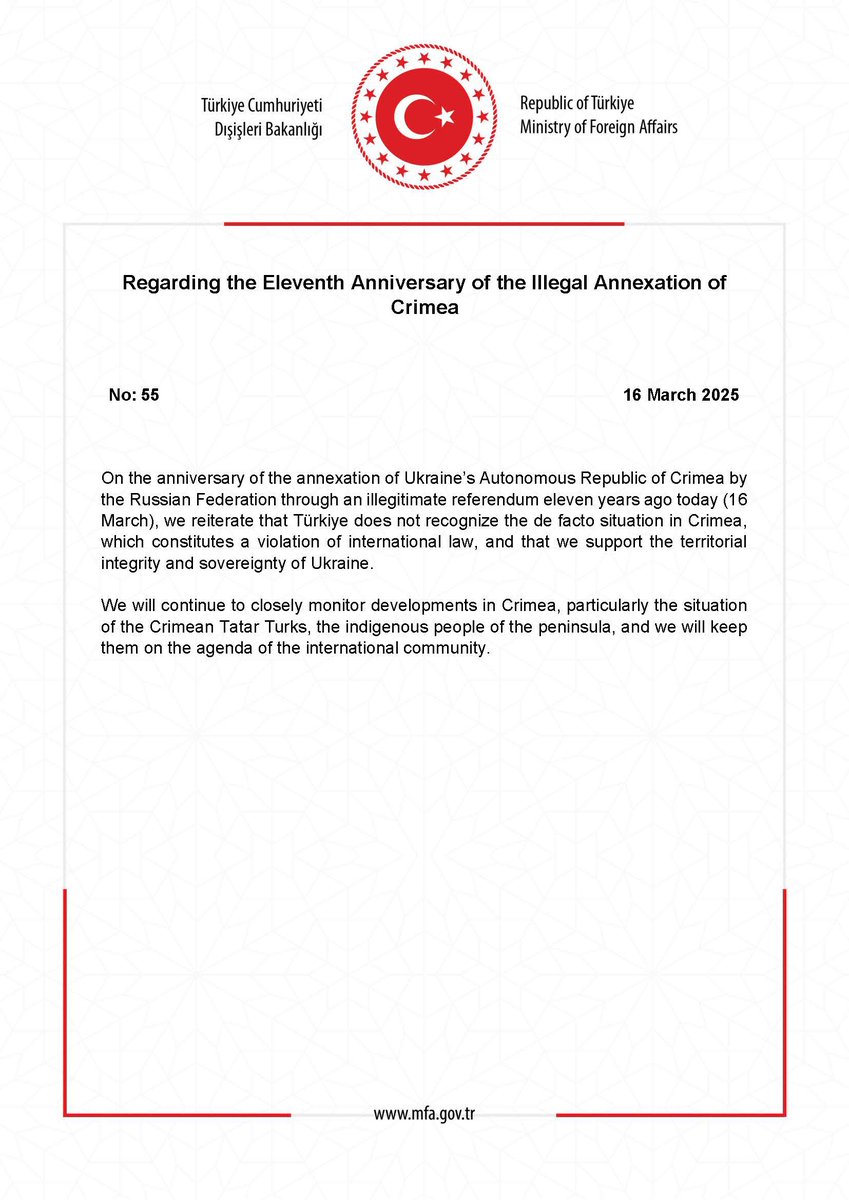 Regarding the Eleventh Anniversary of the Illegal Annexation of Crimea mfa.gov.tr/no_-55_-kirim-…