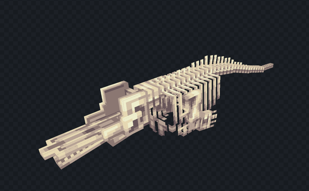 Physeter macrocephalus skeleton
#blockbench #pixelart #paleoart #lowpoly #Minecraft