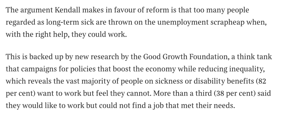 Good Growth Foundation (@goodgrowthfdn) on Twitter photo Too often, people who want to work are written off by the welfare system.
Most people - including benefit claimants - agree the system needs fixing to help people back into work.
Read <a href="/cazjwheeler/">caroline wheeler</a> in <a href="/thetimes/">The Times and The Sunday Times</a> below. Too often, people who want to work are written off by the welfare system.
Most people - including benefit claimants - agree the system needs fixing to help people back into work.
Read <a href="/cazjwheeler/">caroline wheeler</a> in <a href="/thetimes/">The Times and The Sunday Times</a> below.