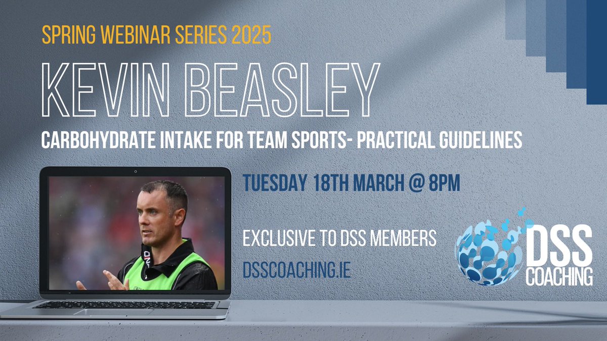 DSS Coaching (@deelysport) on Twitter photo DSS Spring Webinar Series 🔥
This coming Tuesday evening 18th March @ 8pm
Sports nutritionist with Kerry Ladies football team, Teacher in Kerry College of Further Education in Tralee & Owner of Metabolise Sports Nutrition,
Kevin Beasley <a href="/metabolise/">Kevin Beasley - Performance Nutritionist</a> joins us for a presentation DSS Spring Webinar Series 🔥
This coming Tuesday evening 18th March @ 8pm
Sports nutritionist with Kerry Ladies football team, Teacher in Kerry College of Further Education in Tralee & Owner of Metabolise Sports Nutrition,
Kevin Beasley <a href="/metabolise/">Kevin Beasley - Performance Nutritionist</a> joins us for a presentation