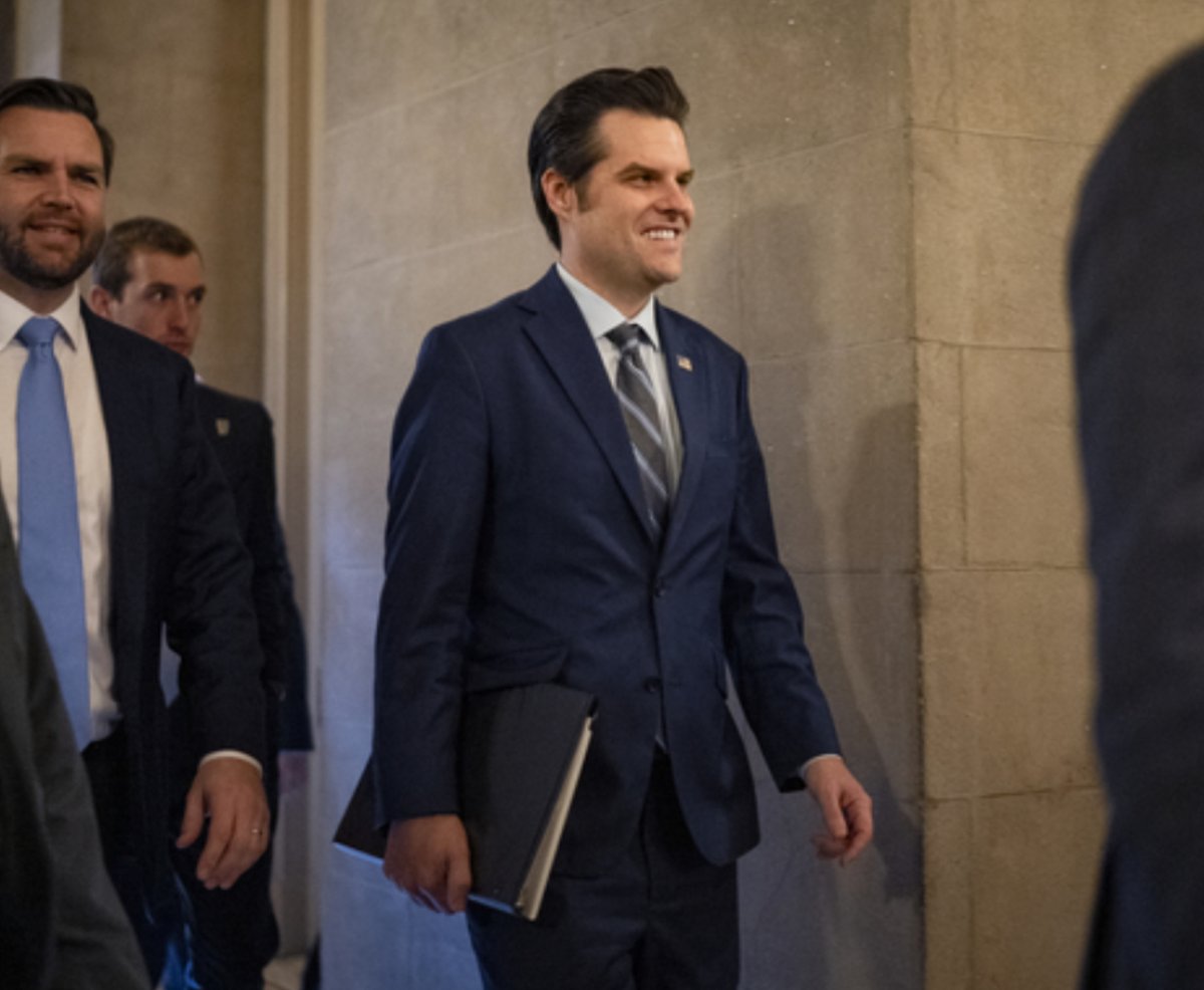 MAGAVoice's tweet image. Raise your hand if you think AG Pam Bondi should appoint Matt Gaetz as Special Counsel to go after Corrupt Democrats in Congress